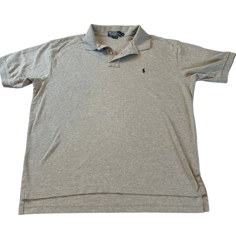 Polo Ralph Lauren Men's Gray Heathered Short‎ Sleeve Polo Shirt Size Large Pony